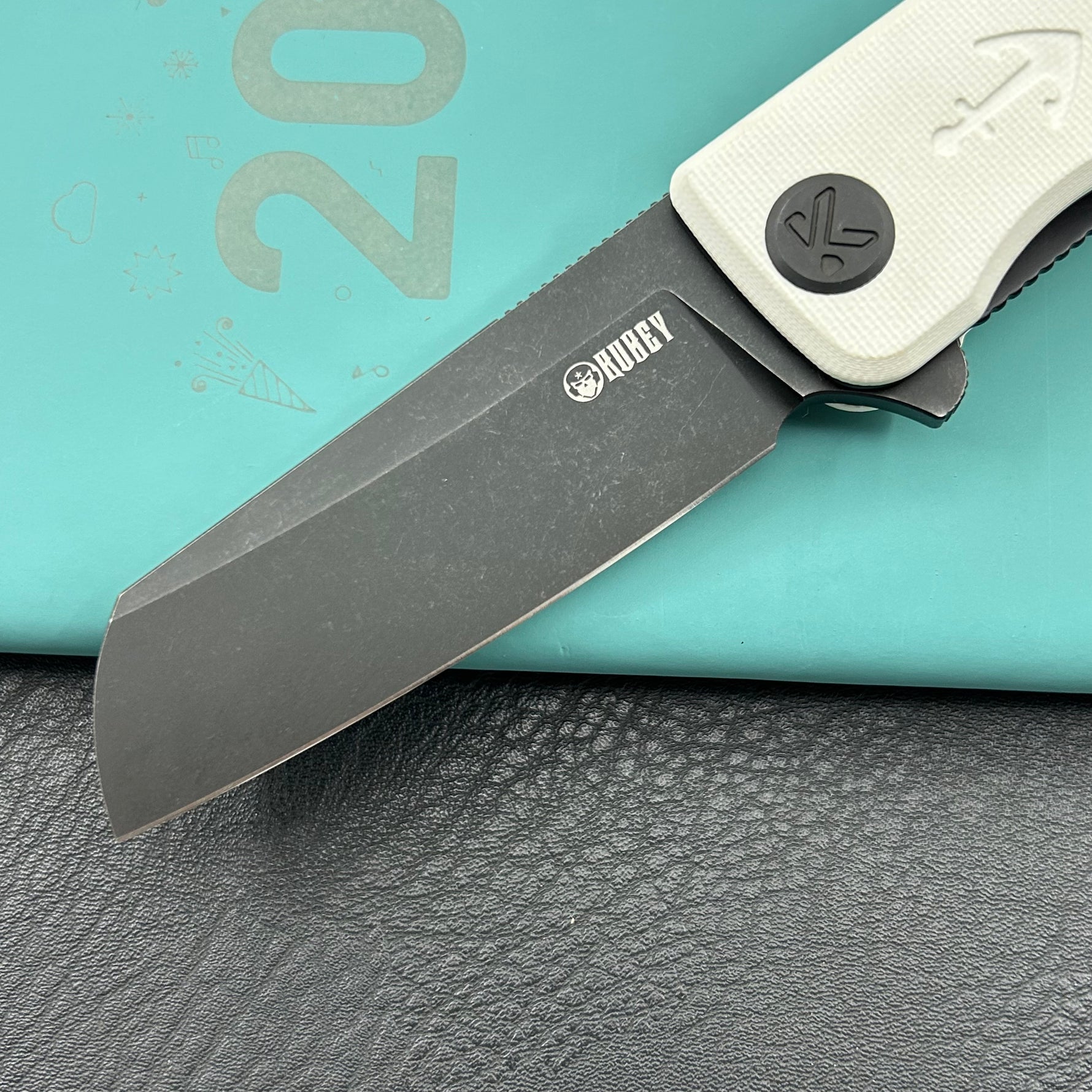 KUBEY knife KU317J Sailor Linerlock Black White Folding Knife
