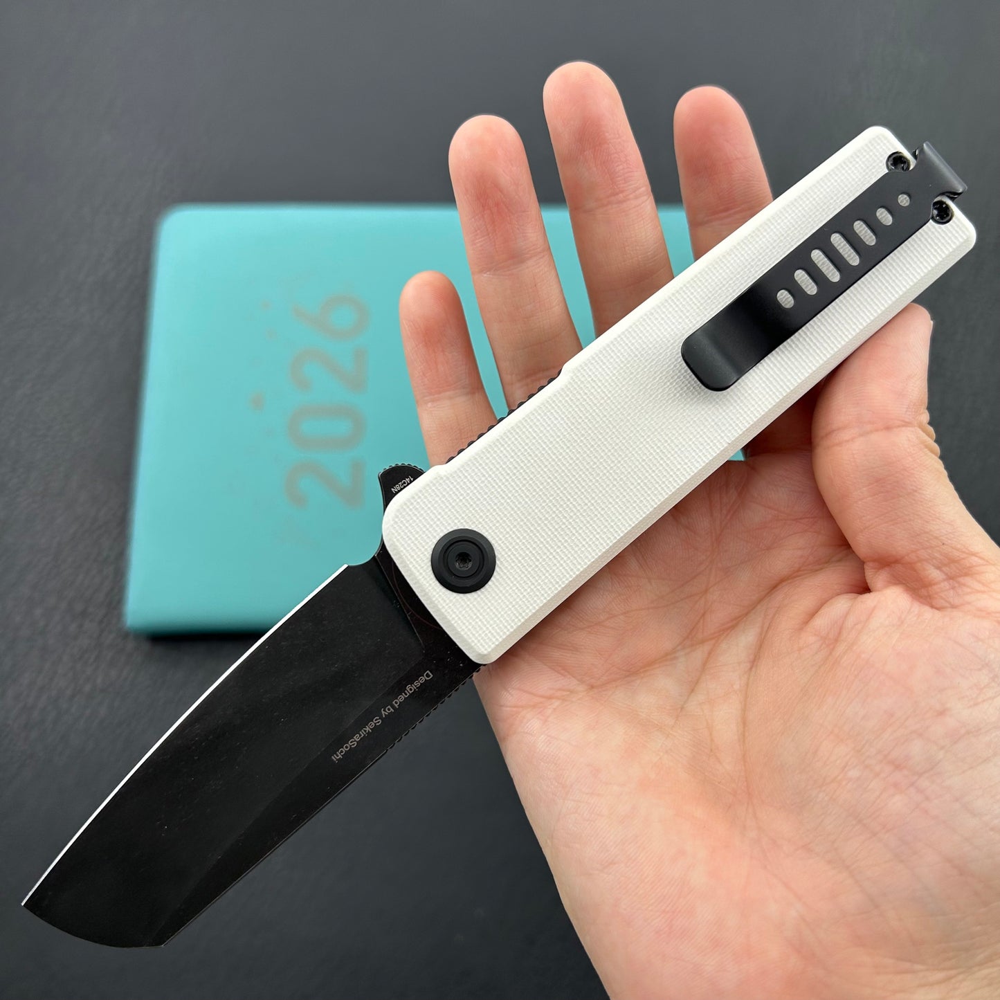 KUBEY knife KU317J Sailor Linerlock Black White Folding Knife