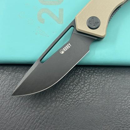 KUBEY knife KU331U Thalia Linerlock Black Tan Folding Knife
