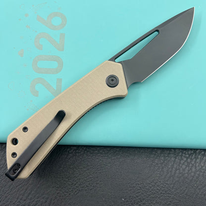 KUBEY knife KU331U Thalia Linerlock Black Tan Folding Knife