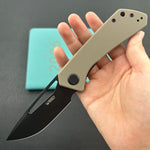 KUBEY knife KU331U Thalia Linerlock Black Tan Folding Knife
