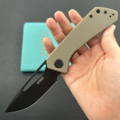 KUBEY knife KU331U Thalia Linerlock Black Tan Folding Knife