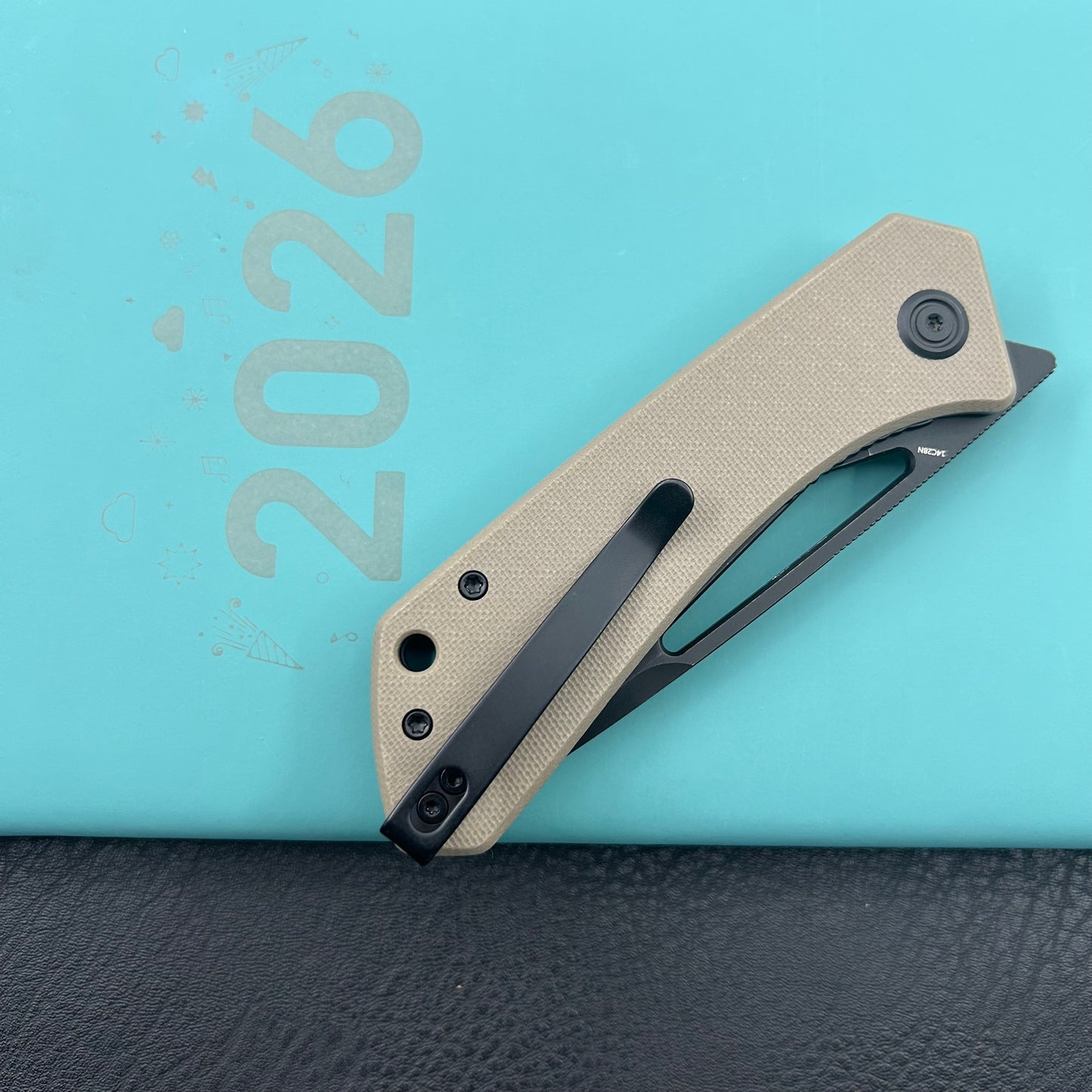KUBEY knife KU331U Thalia Linerlock Black Tan Folding Knife
