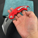KUBEY KU261D Wrath Karambit Folding Knife Red G-10 Handle 2.68_ Beadblast 14C28N Blade