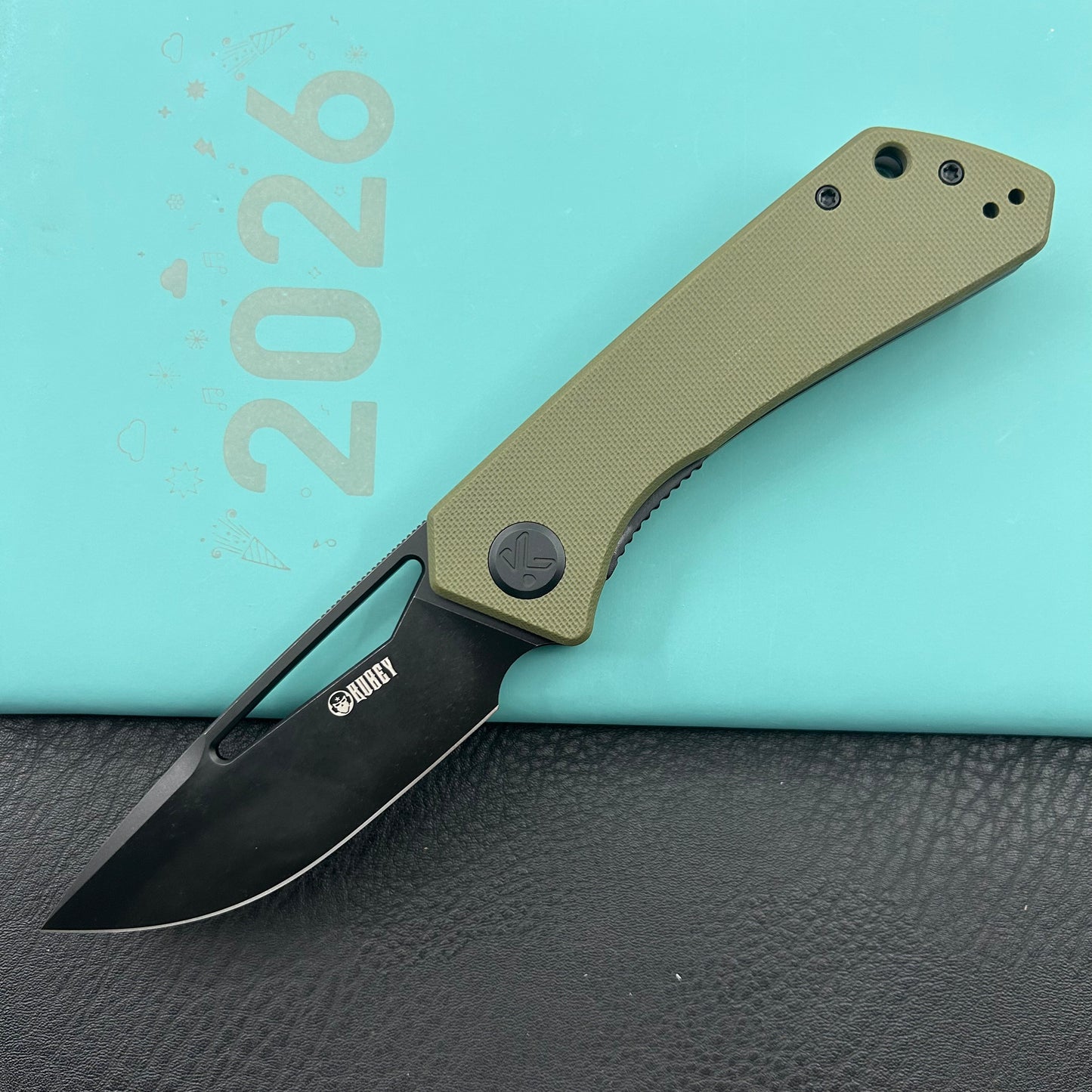 KUBEY knife KU331T Thalia Linerlock Black Green Folding Knife