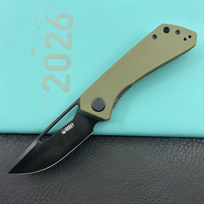 KUBEY knife KU331T Thalia Linerlock Black Green Folding Knife