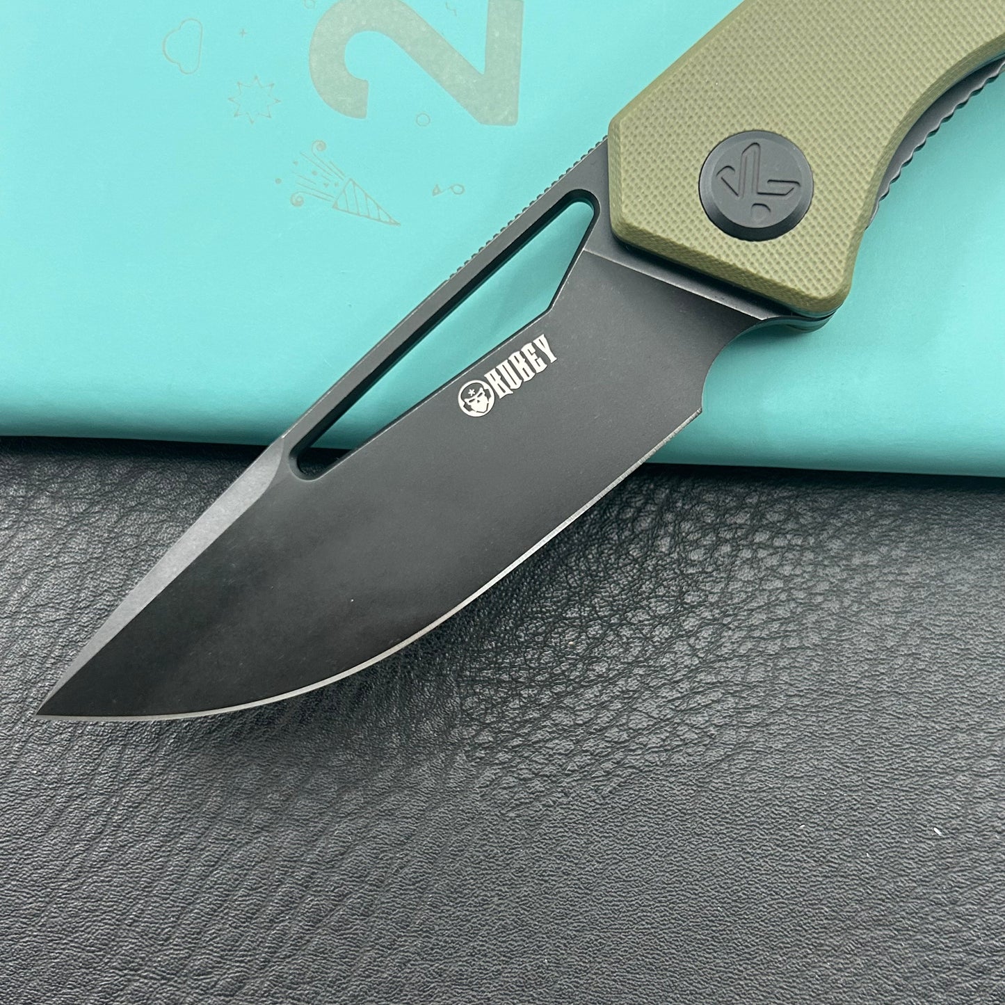 KUBEY knife KU331T Thalia Linerlock Black Green Folding Knife