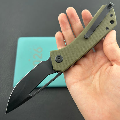KUBEY knife KU331T Thalia Linerlock Black Green Folding Knife