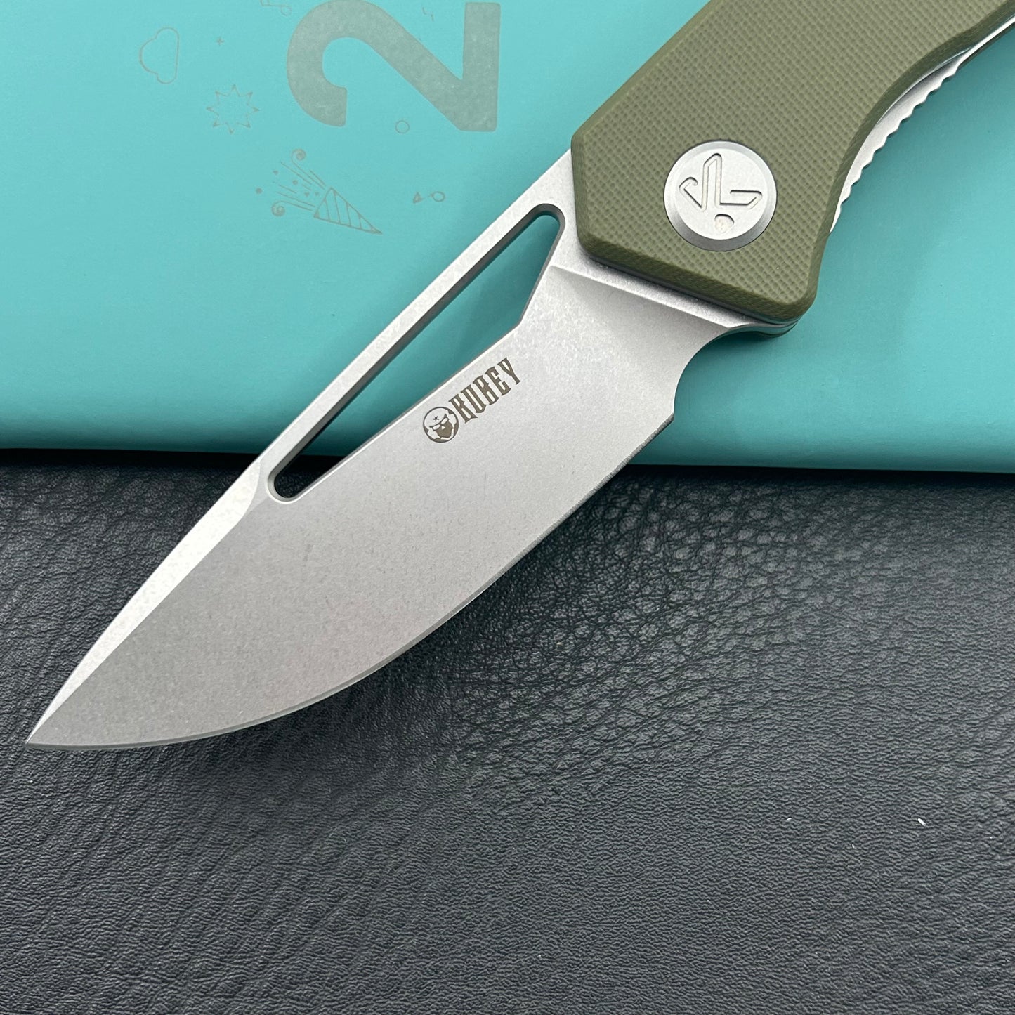 KUBEY knife KU331M Thalia Linerlock Green Folding Knife
