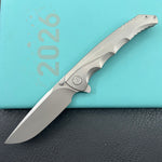 KB KNIVES KB389A Zazoo Folding Knife Grey Titanium Handle 3.70'' Beadblast M390 Blade