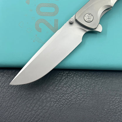 KB KNIVES KB389A Zazoo Folding Knife Grey Titanium Handle 3.70'' Beadblast M390 Blade
