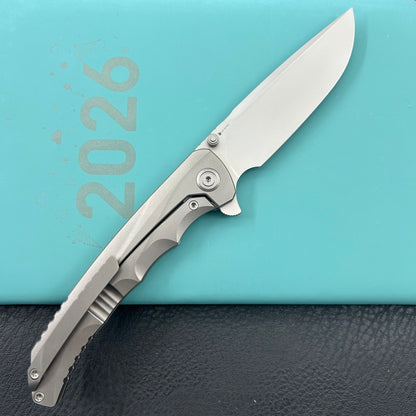 KB KNIVES KB389A Zazoo Folding Knife Grey Titanium Handle 3.70'' Beadblast M390 Blade