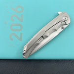 KB KNIVES KB389A Zazoo Folding Knife Grey Titanium Handle 3.70'' Beadblast M390 Blade