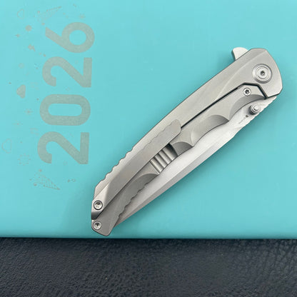 KB KNIVES KB389A Zazoo Folding Knife Grey Titanium Handle 3.70'' Beadblast M390 Blade
