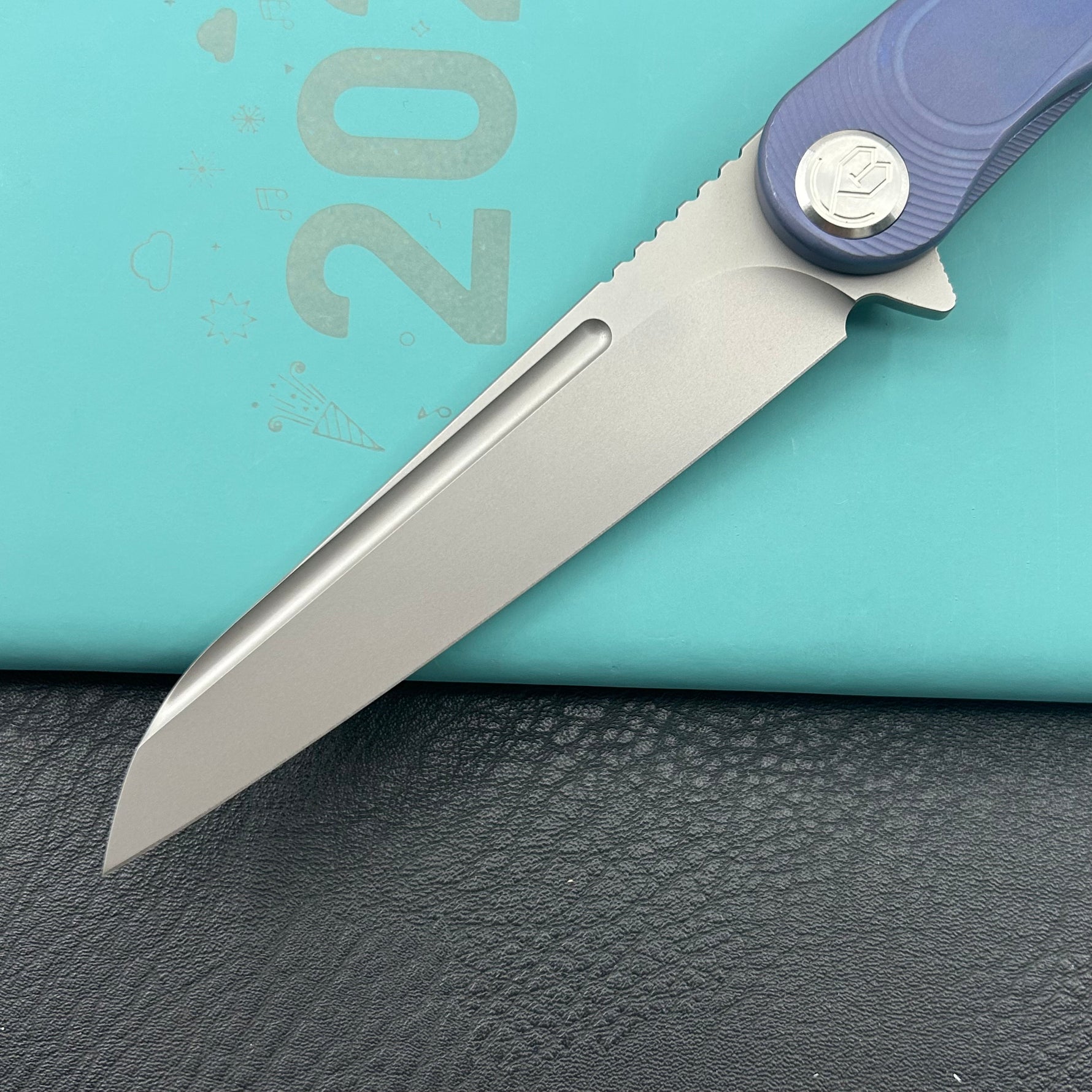 KB KNIVES KB247K Dandy Frame Lock Gentlemans Pocket Folding Knife Blue Ti Handle 3.94" Sandblast S90V