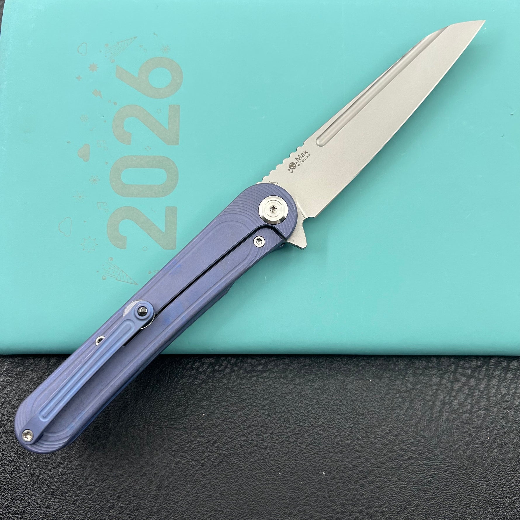 KB KNIVES KB247K Dandy Frame Lock Gentlemans Pocket Folding Knife Blue Ti Handle 3.94" Sandblast S90V