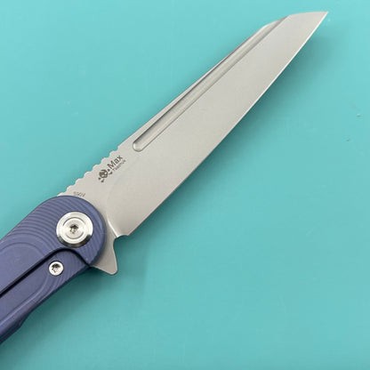 KB KNIVES KB247K Dandy Frame Lock Gentlemans Pocket Folding Knife Blue Ti Handle 3.94" Sandblast S90V