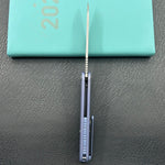 KB KNIVES KB247K Dandy Frame Lock Gentlemans Pocket Folding Knife Blue Ti Handle 3.94" Sandblast S90V