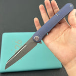 KB KNIVES KB247K Dandy Frame Lock Gentlemans Pocket Folding Knife Blue Ti Handle 3.94" Sandblast S90V