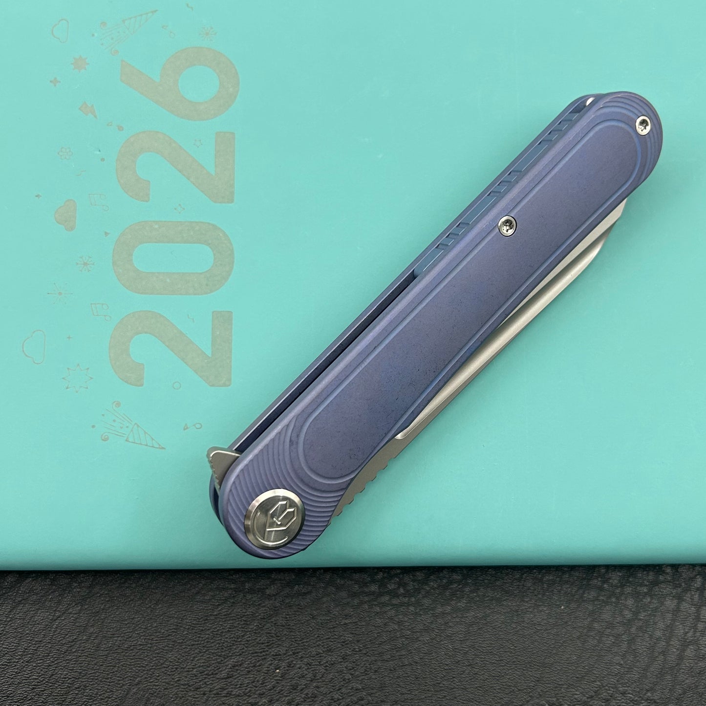 KB KNIVES KB247K Dandy Frame Lock Gentlemans Pocket Folding Knife Blue Ti Handle 3.94" Sandblast S90V