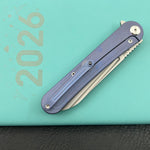 KB KNIVES KB247K Dandy Frame Lock Gentlemans Pocket Folding Knife Blue Ti Handle 3.94" Sandblast S90V