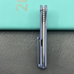 KB KNIVES KB247K Dandy Frame Lock Gentlemans Pocket Folding Knife Blue Ti Handle 3.94" Sandblast S90V