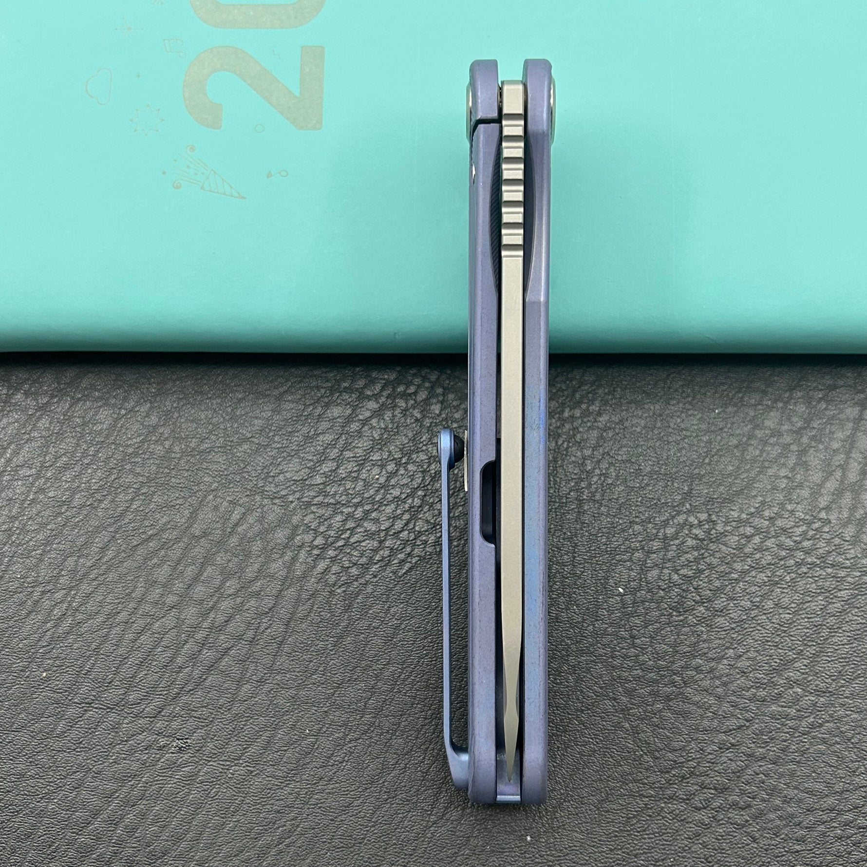 KB KNIVES KB247K Dandy Frame Lock Gentlemans Pocket Folding Knife Blue Ti Handle 3.94" Sandblast S90V