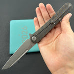 KB KNIVES KB247L Dandy Frame Lock Gentlemans Pocket Folding Knife Flame Ti Handle 3.94" Beadblast S90V