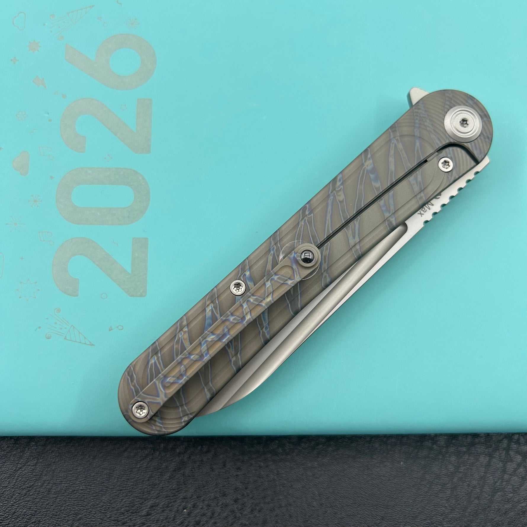 KB KNIVES KB247L Dandy Frame Lock Gentlemans Pocket Folding Knife Flame Ti Handle 3.94" Beadblast S90V