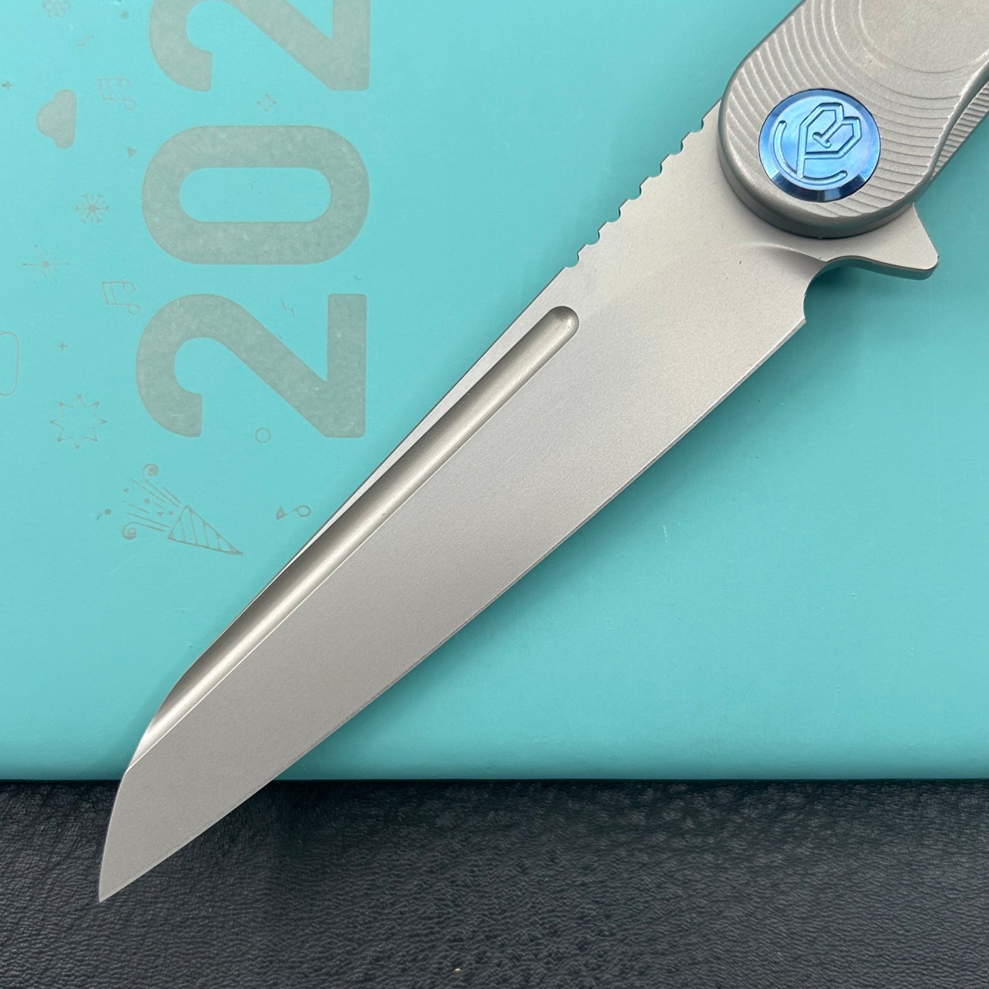 KB KNIVES KB247J Dandy Frame Lock Gentlemans Pocket Folding Knife Grey Ti Handle 3.94" Sandblast S90V