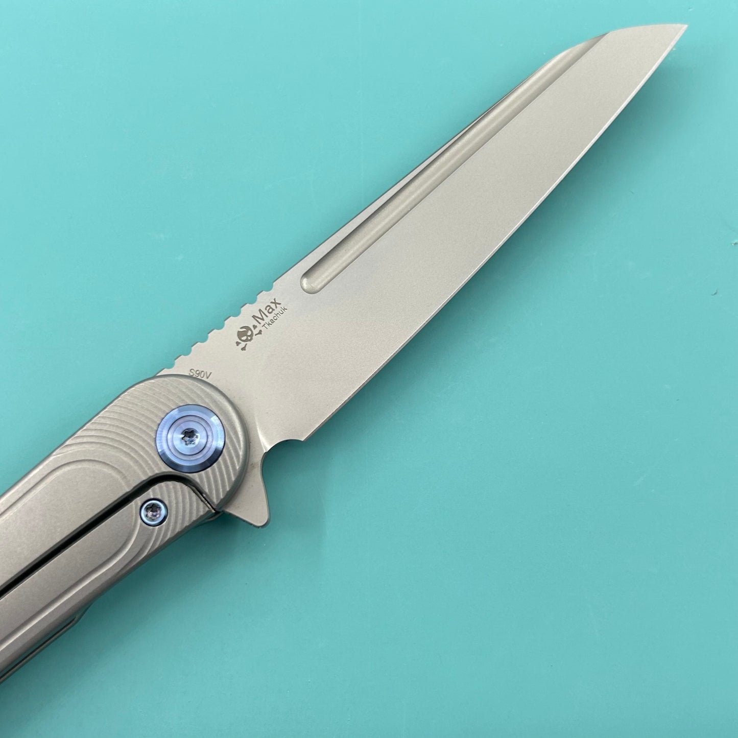 KB KNIVES KB247J Dandy Frame Lock Gentlemans Pocket Folding Knife Grey Ti Handle 3.94" Sandblast S90V