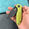 KUBEY KU342G Belus Thumb Stud Everyday Carry Pocket Knife YellowG10 Handle 2.95" Blackwashed AUS-10 Blade
