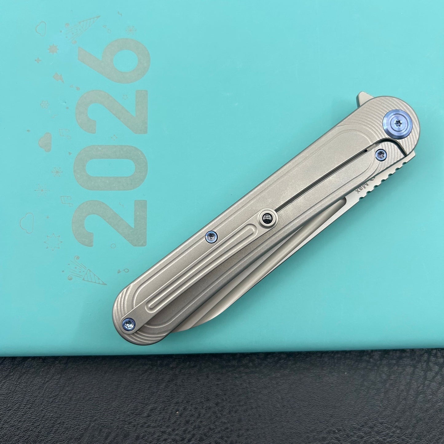 KB KNIVES KB247J Dandy Frame Lock Gentlemans Pocket Folding Knife Grey Ti Handle 3.94" Sandblast S90V