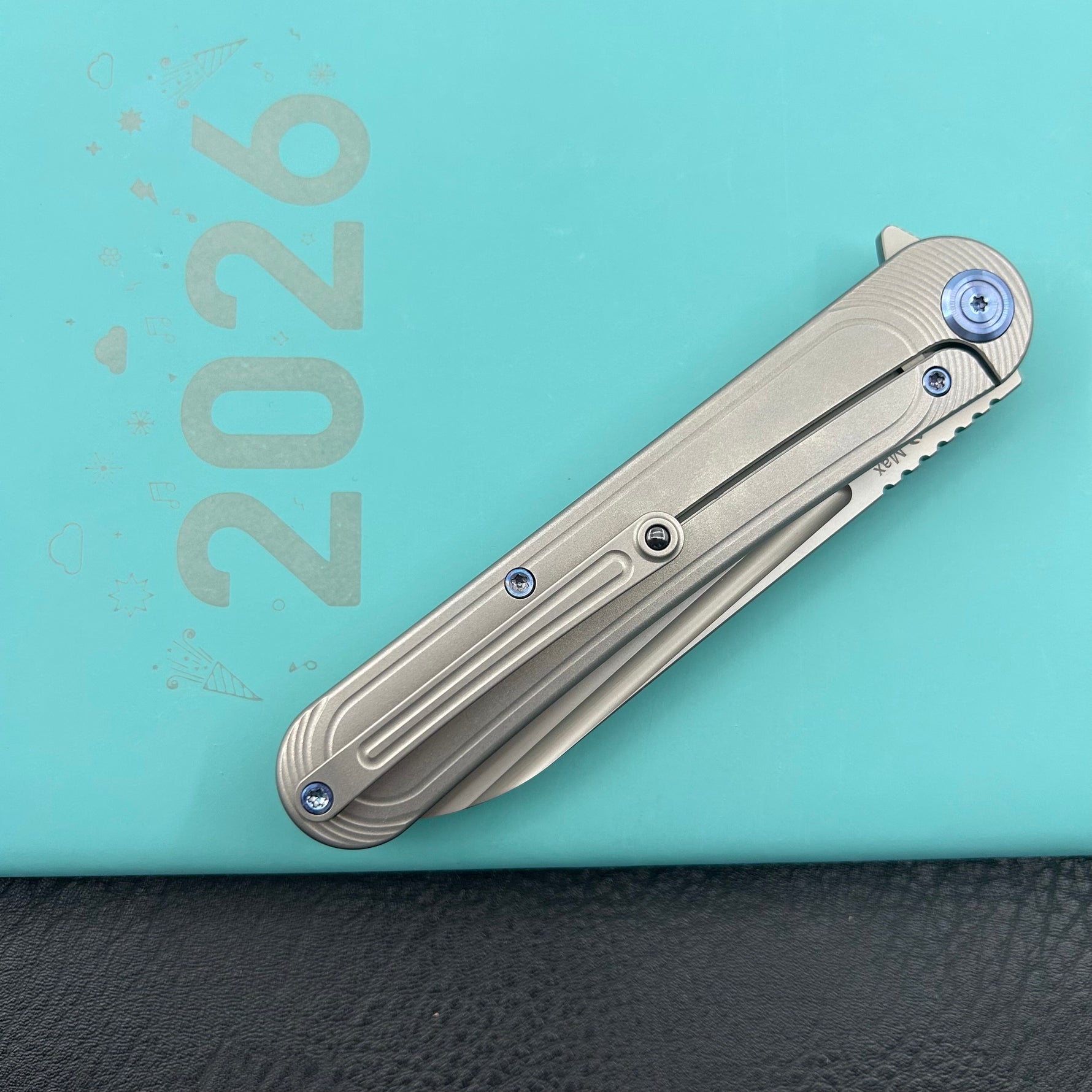 KB KNIVES KB247J Dandy Frame Lock Gentlemans Pocket Folding Knife Grey Ti Handle 3.94" Sandblast S90V