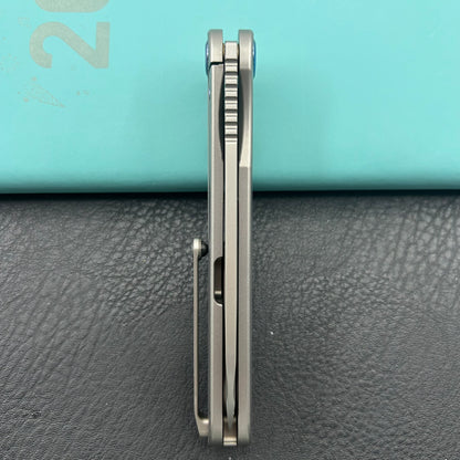 KB KNIVES KB247J Dandy Frame Lock Gentlemans Pocket Folding Knife Grey Ti Handle 3.94" Sandblast S90V