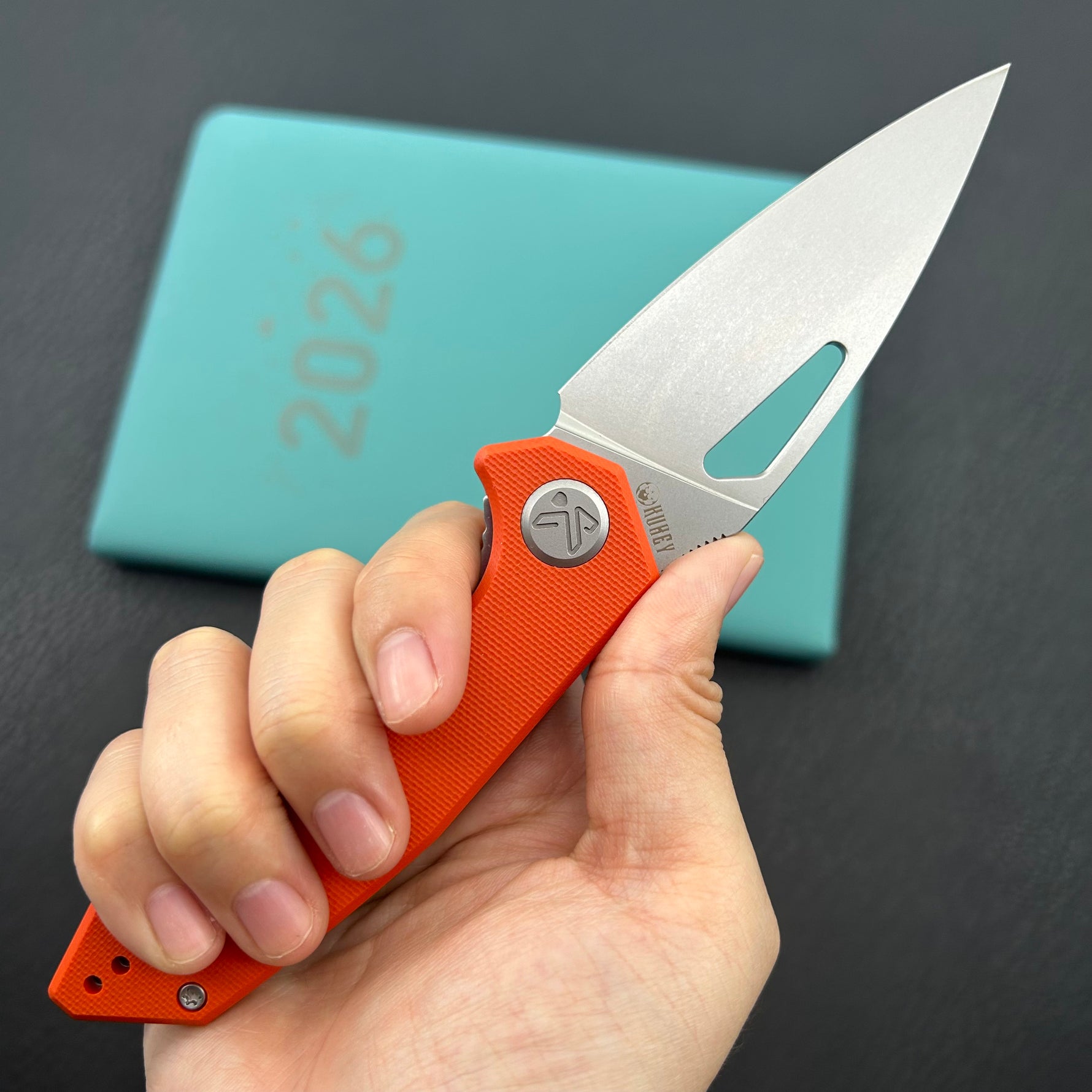 KUBEY knife KU122W Coeus Linerlock Orange  Folding Knife