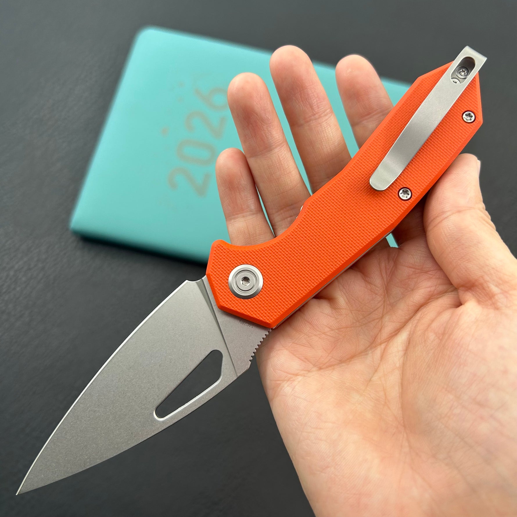 KUBEY knife KU122W Coeus Linerlock Orange  Folding Knife