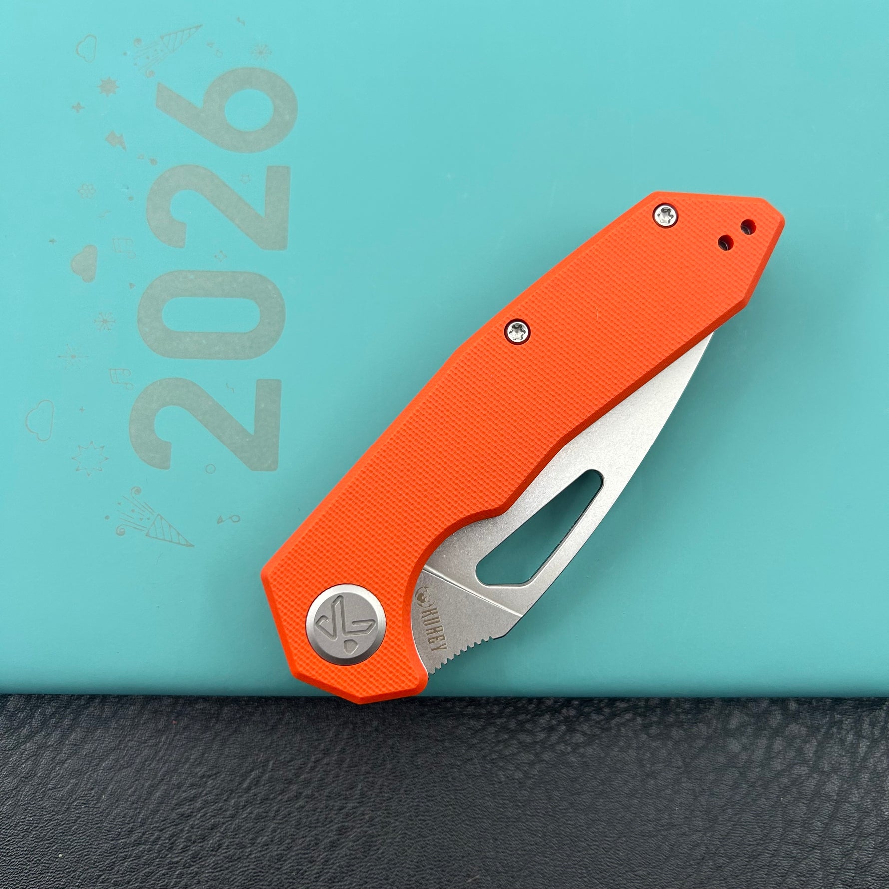 KUBEY knife KU122W Coeus Linerlock Orange  Folding Knife