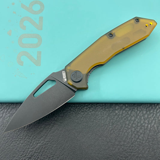 KUBEY knife KU122T Coeus Linerlock Black Ultem Folding Knife