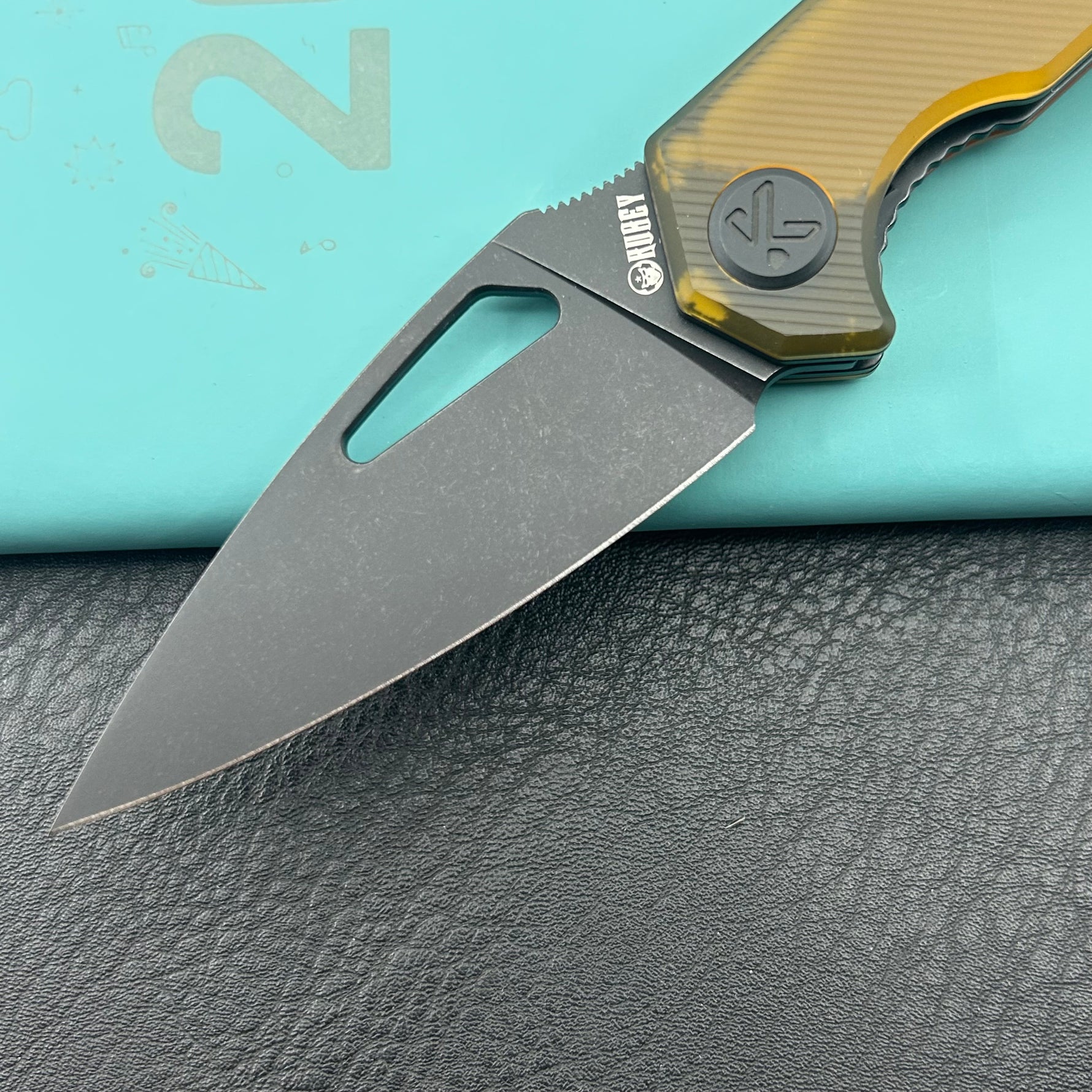 KUBEY knife KU122T Coeus Linerlock Black Ultem Folding Knife