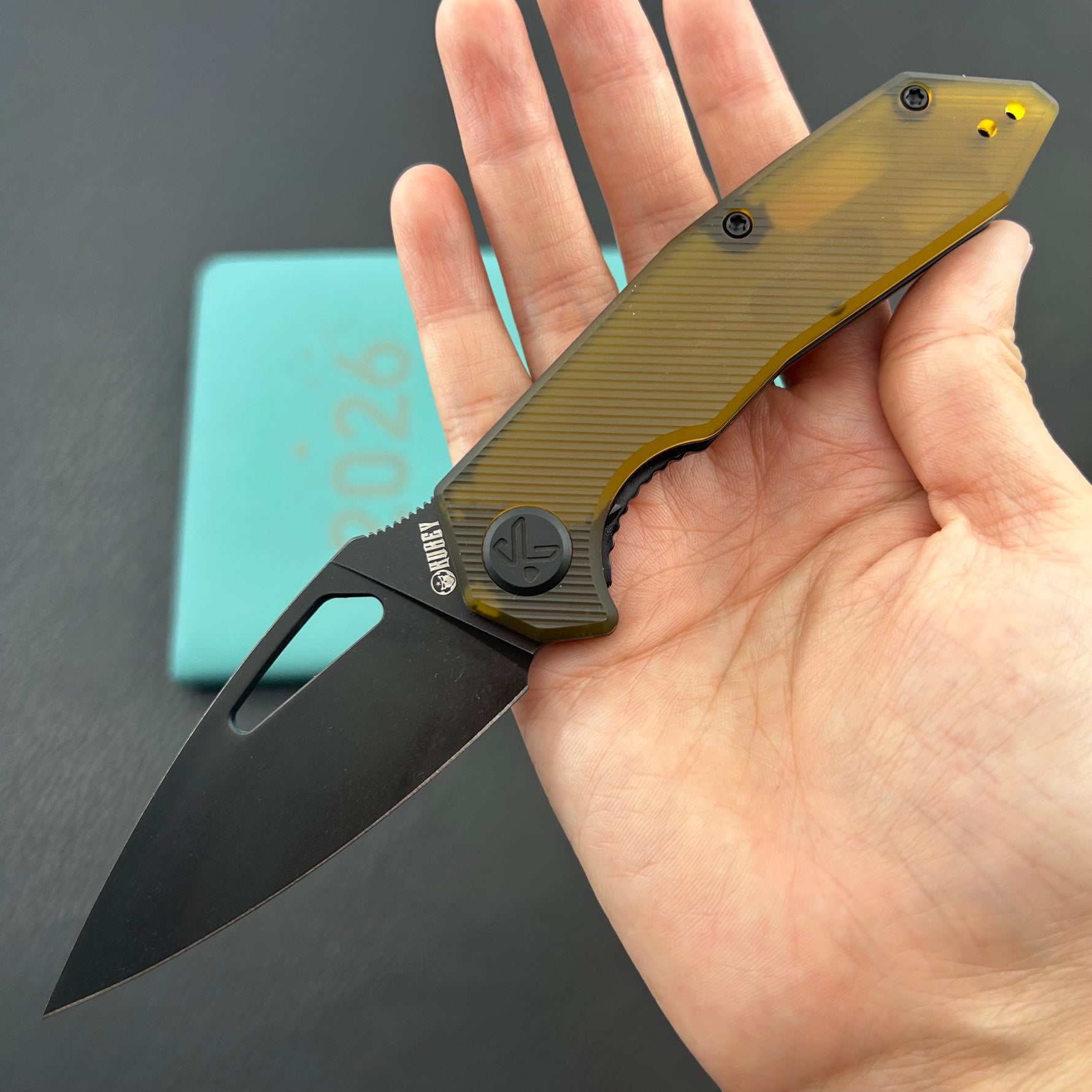 KUBEY knife KU122T Coeus Linerlock Black Ultem Folding Knife