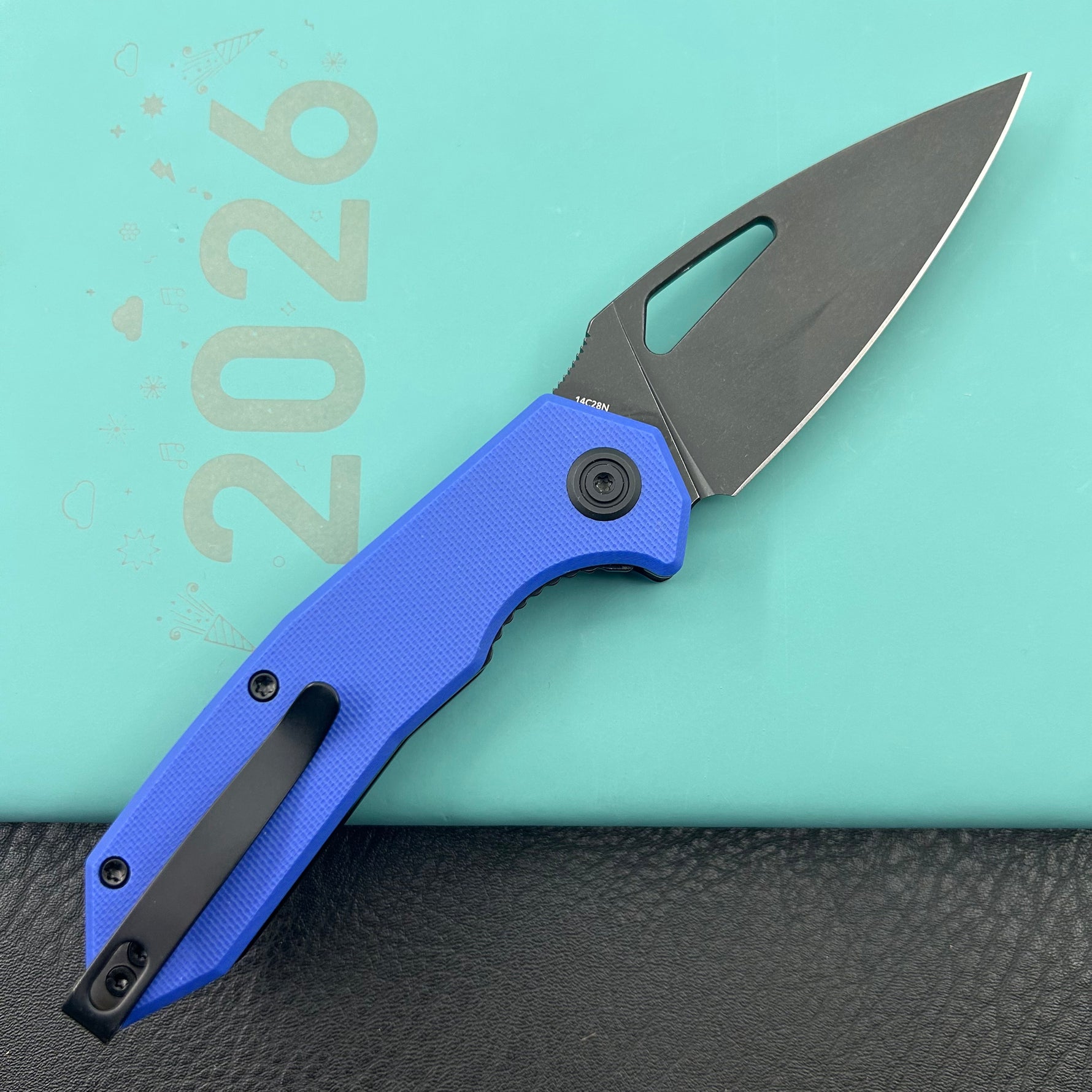 KUBEY knife KU122Y Coeus Linerlock Black Blue  Folding Knife