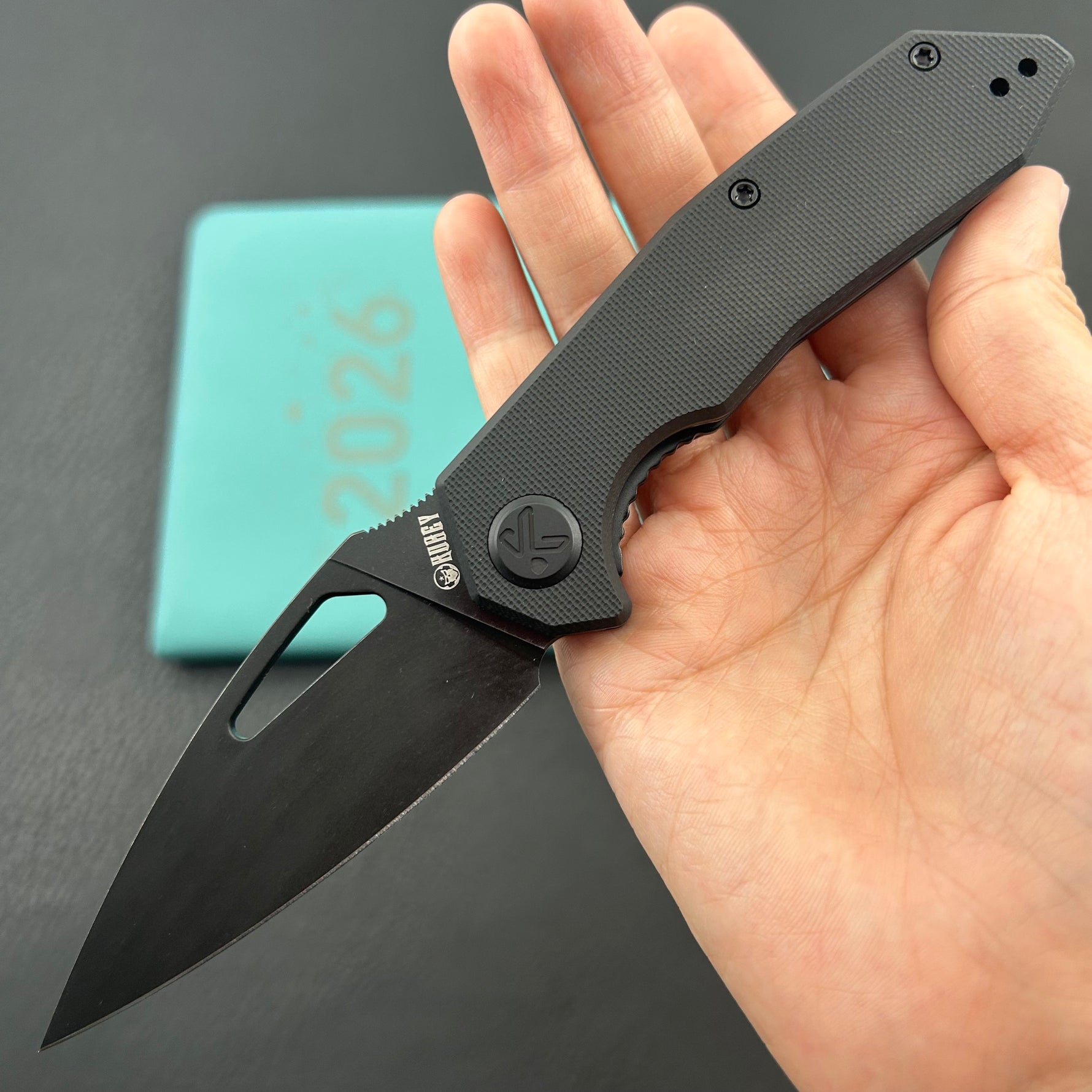 KUBEY knife KU122X Coeus Linerlock Blackout  Folding Knife