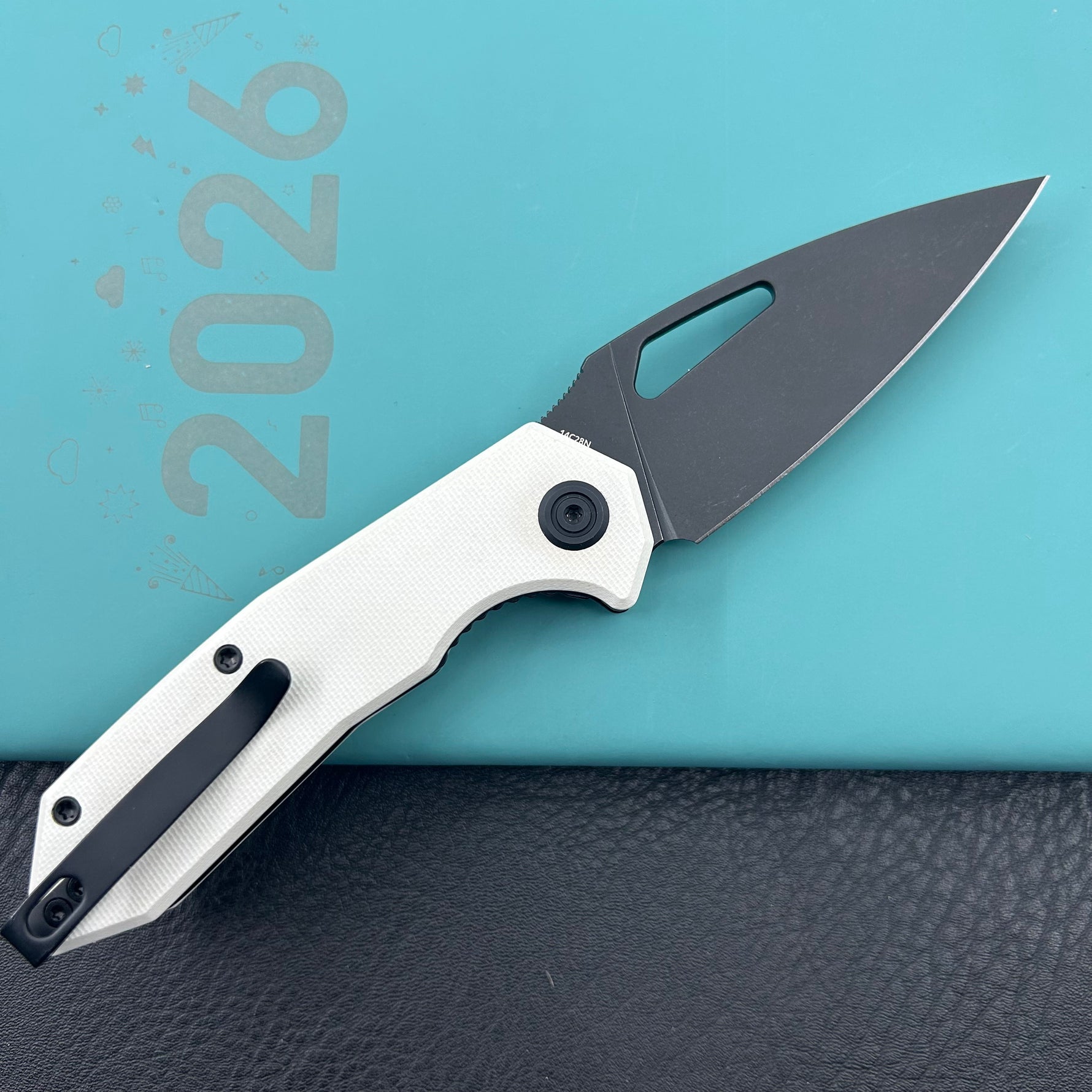 KUBEY knife KU122Z Coeus Linerlock Black White  Folding Knife