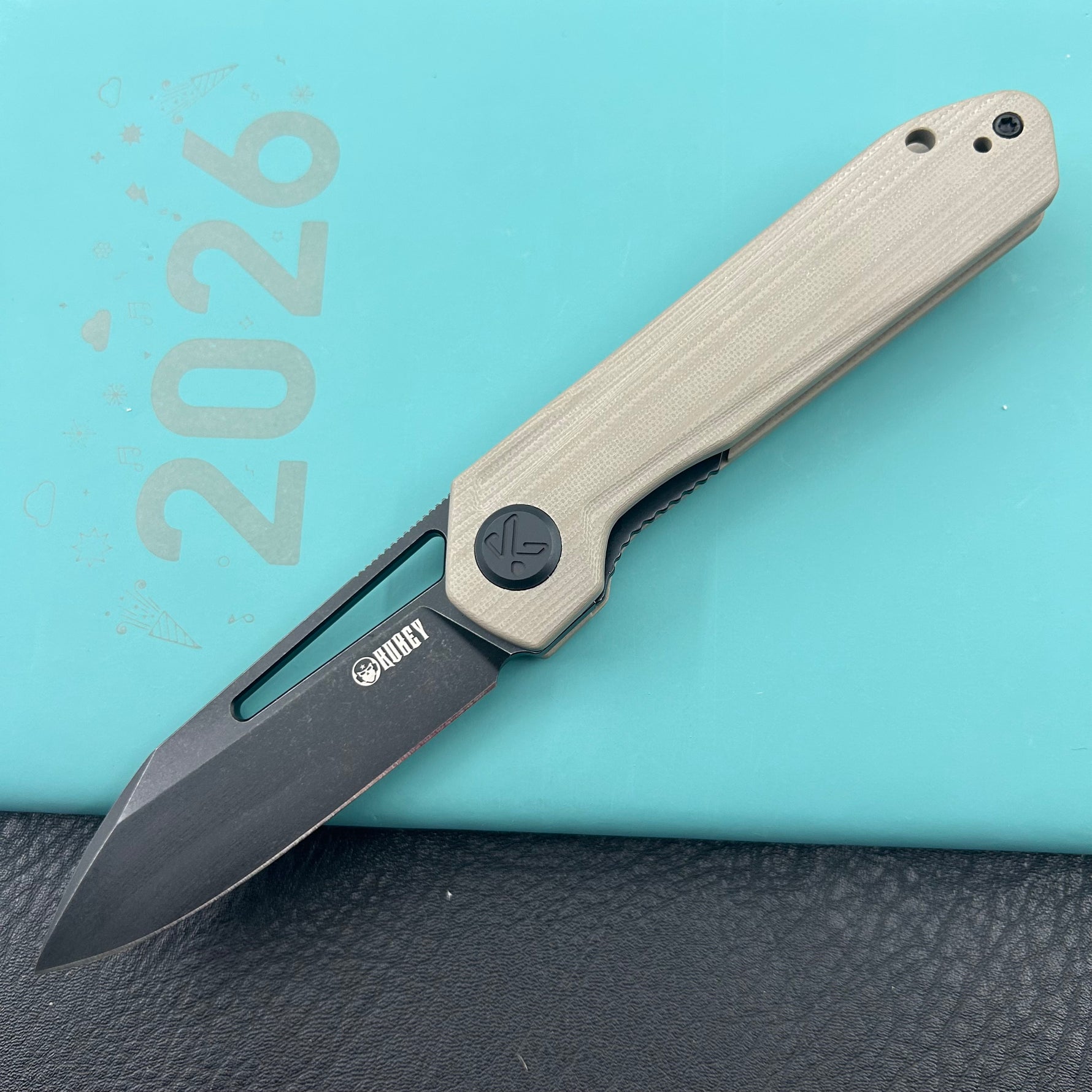 KUBEY knife KU321V Royal Linerlock Black Tan   Folding Knife