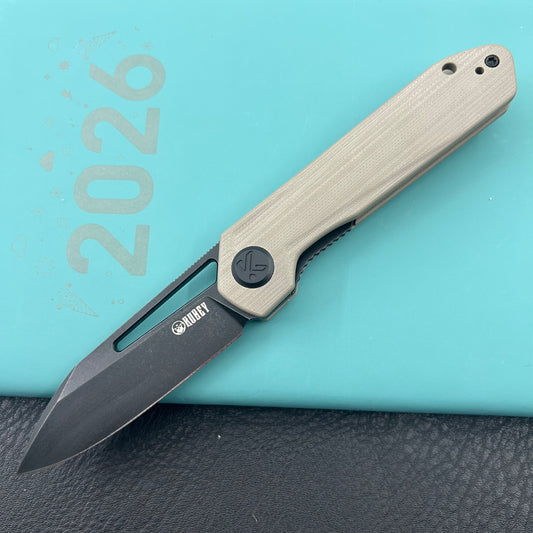 KUBEY knife KU321V Royal Linerlock Black Tan   Folding Knife