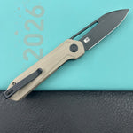 KUBEY knife KU321V Royal Linerlock Black Tan   Folding Knife
