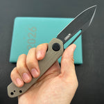 KUBEY knife KU321V Royal Linerlock Black Tan   Folding Knife