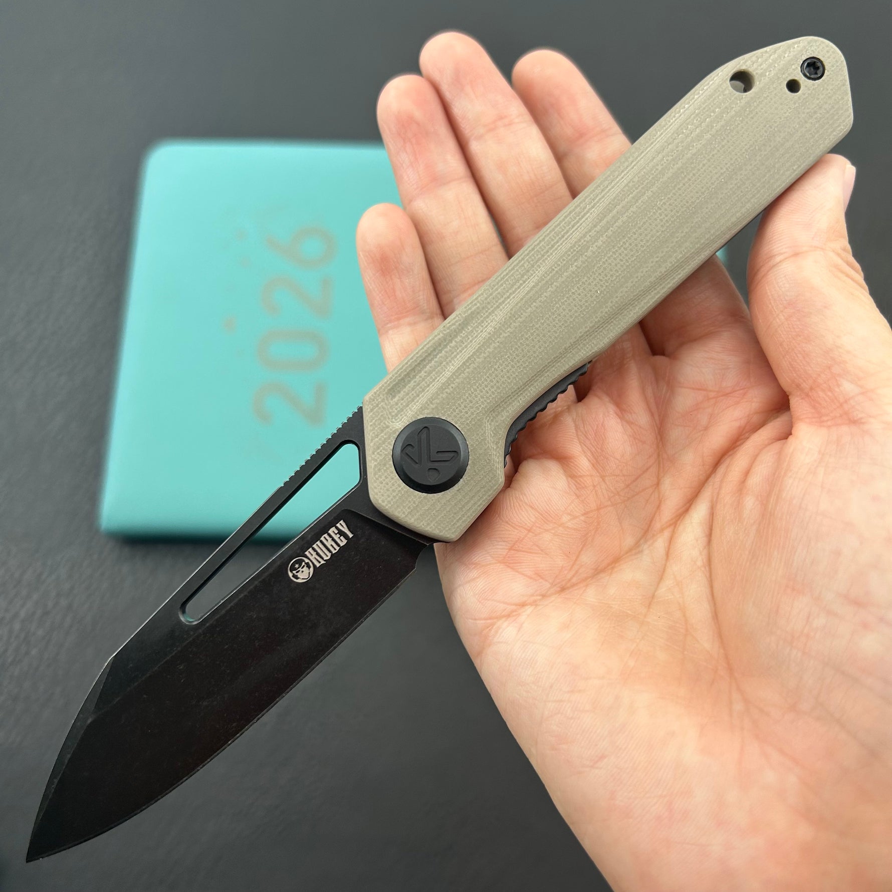 KUBEY knife KU321V Royal Linerlock Black Tan   Folding Knife
