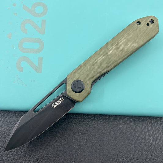 KUBEY knife KU321W Royal Linerlock Black Green   Folding Knife